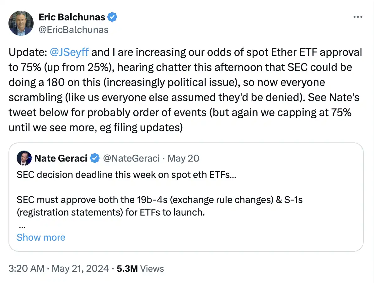 如果SEC批准以太坊现货ETF，会有更多山寨币ETF吗？